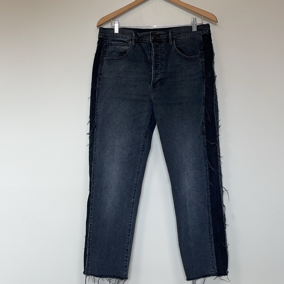 3x1 black crop side colorblock jeans 32 - Picture 1 of 7